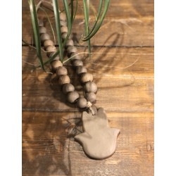 collier faïence brut main de Fatma ( brun )